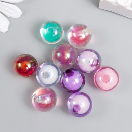 Acryl bead with the undermined hole "Ball - Color inside" NR 10 Color 1.5x1.5x1.5 cm 789263