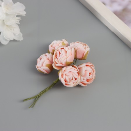 Decor for creativity "peonies" white-orange (1 set = 1 bouquet) in the bouquet 6 pcs 2.5x10.5 cm-1