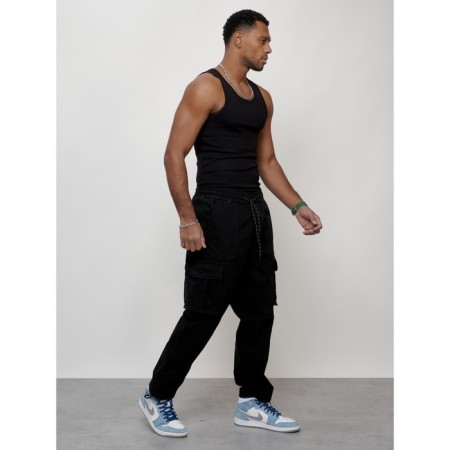 Cargo jeans men, size 54, black color-2