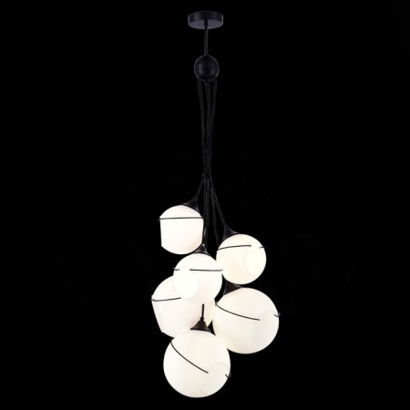 Suspended EVOLUCE lamp. Sle103143-06. Satturo. 6x60 watts, E27, 35x35x120 cm, black color-2