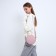 Women's Bag -round artificial leather, 18x18 cm, pink color