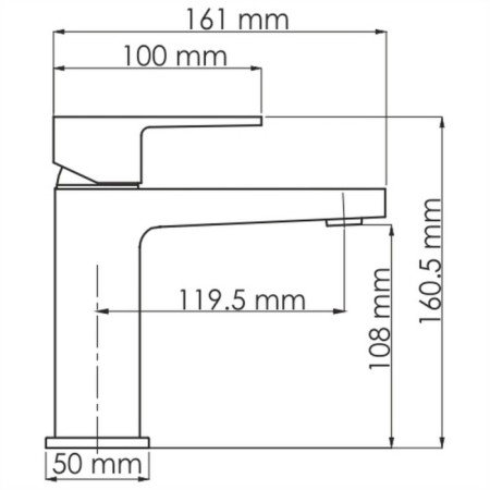 Wasserkraft ABENS 2003 shell mixer, single -leaf, excess length 119.5 mm, black 757779-6