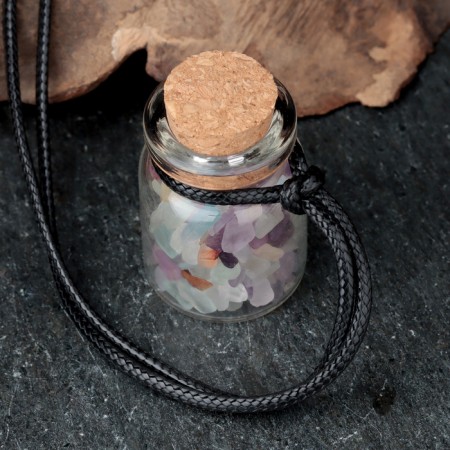 Souvenir-butter with natural stones "Flurit", 3x2cm-2