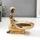 Souvenir Polystone stand "African with a dish" 15x15.5x12.3 cm