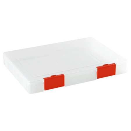 A4 documents container, Istanm with red latches, transparent
