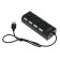 USB Luazon USB, 4 ports with individual switches, black
