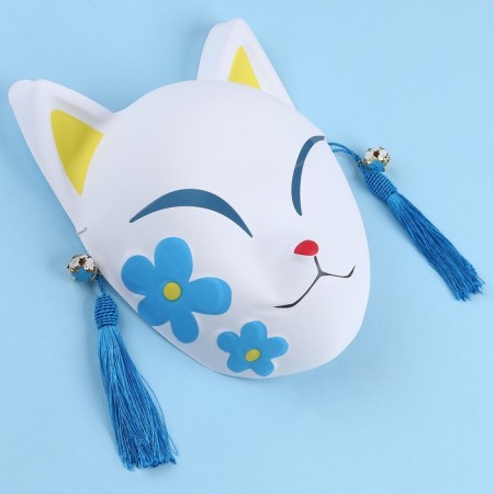 Carnival mask "Fox anime", white color-2
