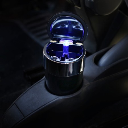Torso car ashtray with backlight, skull, black-2