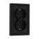 Two -seater socket Tot Glossy Glass, 16 A, hidden, with salary, glass, black