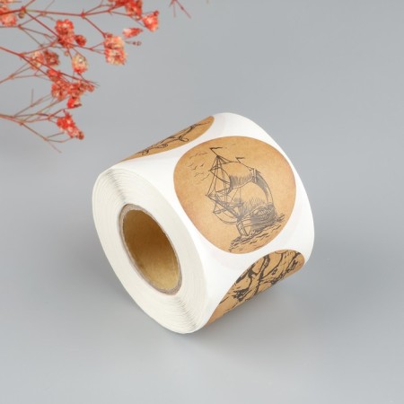 Stick Paper "Sea. Ship" Craft D = 3.8 cm 252 pcs in roll-4