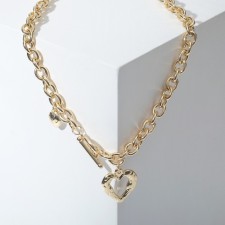 Neck “chain” heart from the bark, color gold, 46 cm