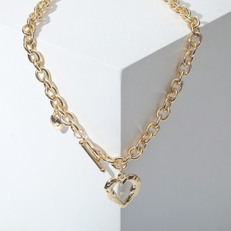 Neck “chain” heart from the bark, color gold, 46 cm