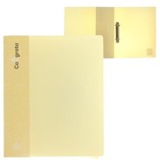 Folder on 2 rings A4, Calligrata, 40 mm, 700 μm, pocket at the end, yellow vanilla