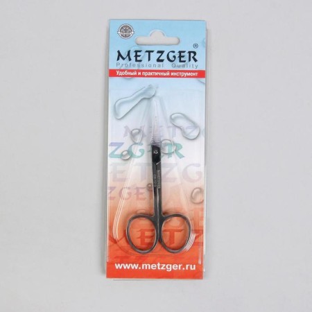 Scissors are manicure, for cuticles, bent, narrow, 9.5 cm, silver color, CS-12-S (CVD)-2