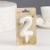 Candle in the Cake "Balls", number "2", pearl, 5.5 cm