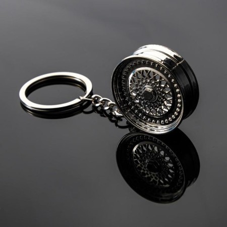 Cartage keychain, disk, metal, chrome-1