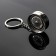 Cartage keychain, disk, metal, chrome