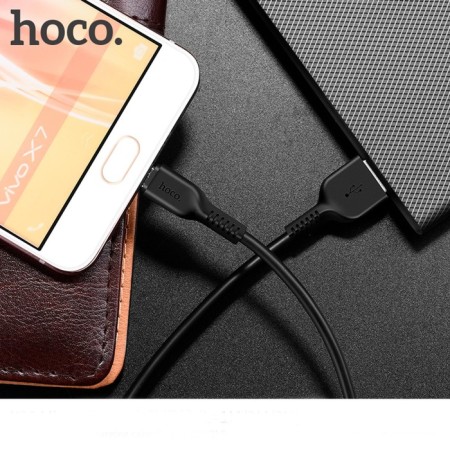 Hoco X20 cable, microUSB - USB, 2 A, 3 m, PVC braid, black-6