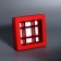 Box for 9 sweets red glitter, 12.5 x 12.5 x 4 cm. Confectionery packaging