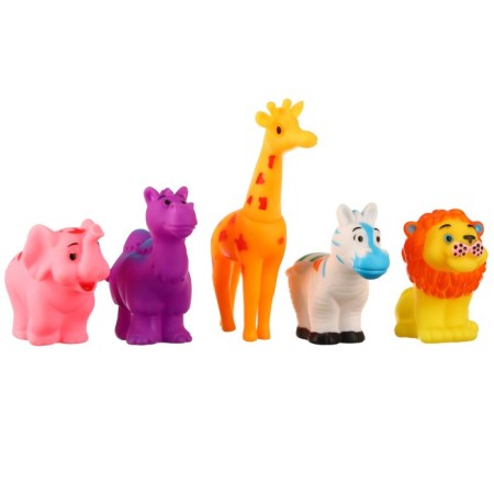 A set of rubber toys for the bath "Study animals", 5 pcs, crumb I-5