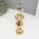 Ceramics candlestick, glass for 1 candle "Versailles" d = 7.5 cm gold 9.5x9.5x38.5 cm