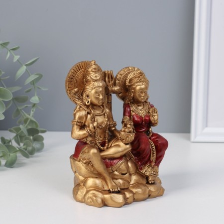 NECK Polystone "Radha and Krishna on the stone" 11x11x15.6 cm-1