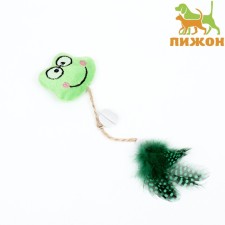A toy for cats with cat mint and feathers 