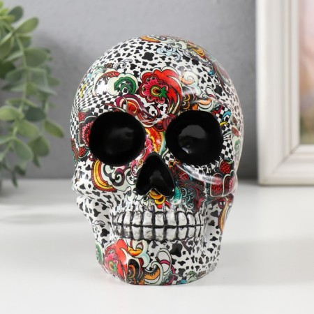 Souvenir Polystone "Skull Color" mix 9x11x13 cm-1