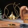 Kurilnitsa for incense powder and cones "tree", golden, 18x17 cm