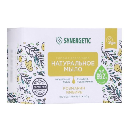 Natural toilet soap Synergetic "Rosemary and Ginger", 90 g