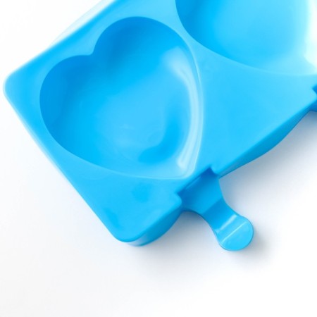 Ice Cream Form “Heart”, silicone, 37 × 15 × 2.5 cm, 4 cells (9.2 × 8.4 cm), Mix color-5