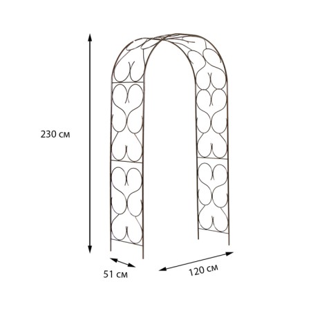 Sadovaya arch, collapsible, 230 × 120 × 51 cm, metal, bronze