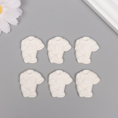 Decor for the creativity of the polystone "Kombinazonchik" White set 6 pcs 2.5x3 cm-2