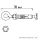 Anchor bolt of the bison, with a ring, yellow -preserved, 12x70 mm, 25 pcs