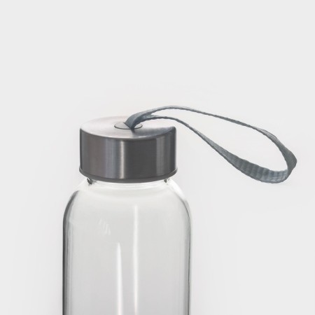 A glass bottle in a “paws” cover, 300 ml, h = 17 cm, pink color-3