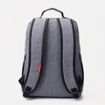 Male backpack on lightning, rise, external pocket, gray color-2