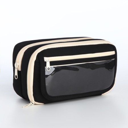 Cosmetic bag on lightning, black color