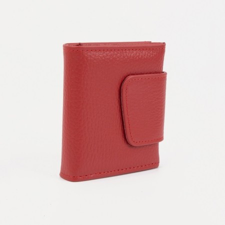 Women's wallet on the button, red color