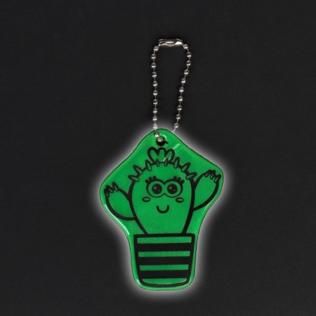 The reflective element "Cactus", bilateral, 6 × 4.6 cm, green color-3