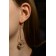 Hanging earrings with rhinestones "drop with a rhombus", white color in pink gold, 7.2 cm