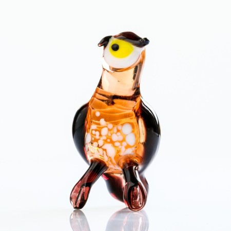 Figure made of glass "Owl" 6x4.5x3cm brown, mix-3