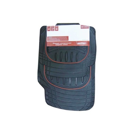 Car universal carpes SkyWay Hot-2, polyurethane, black, 72x49 cm, 44x48.5 cm, set 4 pcs. S01702029