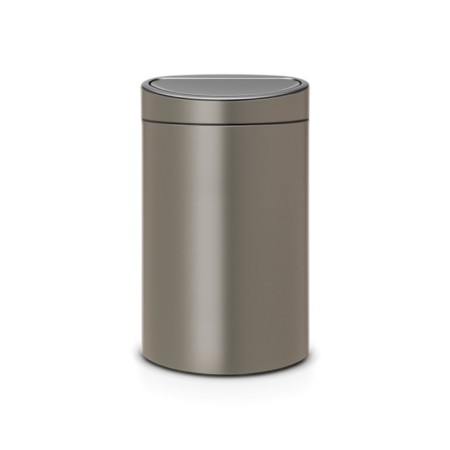 Garbage bucket Brabantia Touch Bin New, Platinum color, 40 liters