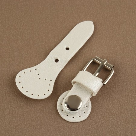 Bag button fastener 8 × 3 cm, white color-1