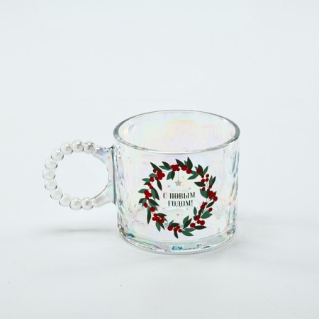 New Year. Glass mug "Happy New Year!", 300 ml-1