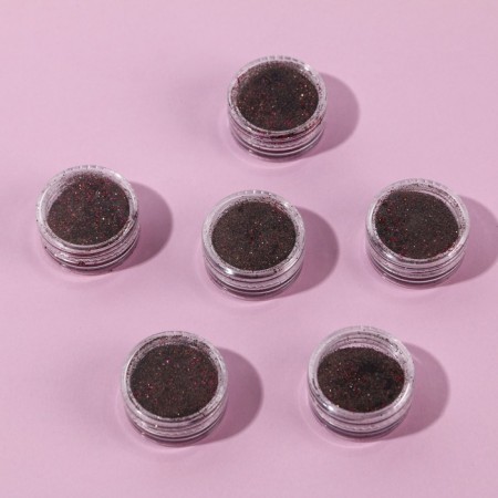 A set of sparkles for decor, small grinding, wine color, 6 pieces