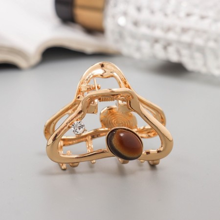 Hair crab "Edison" bend, 4.5 cm, gold-1