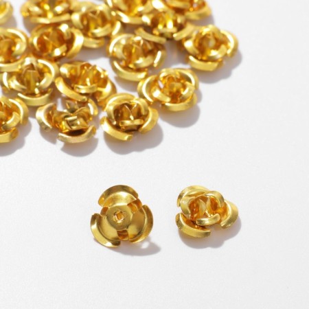 Busina "rose", set of 30 pcs., 8 mm, color gold-1