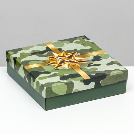 Folding box, "festive camouflage" 23 x 23 x 6.5 cm-1