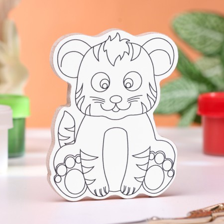 Tiger coloring, reusable, 8x6.5 cm